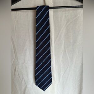 Altea Navy Tie with Light Blue Diagonal Stripes
